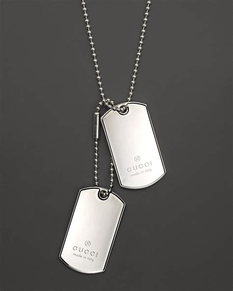 gucci silver dog tags